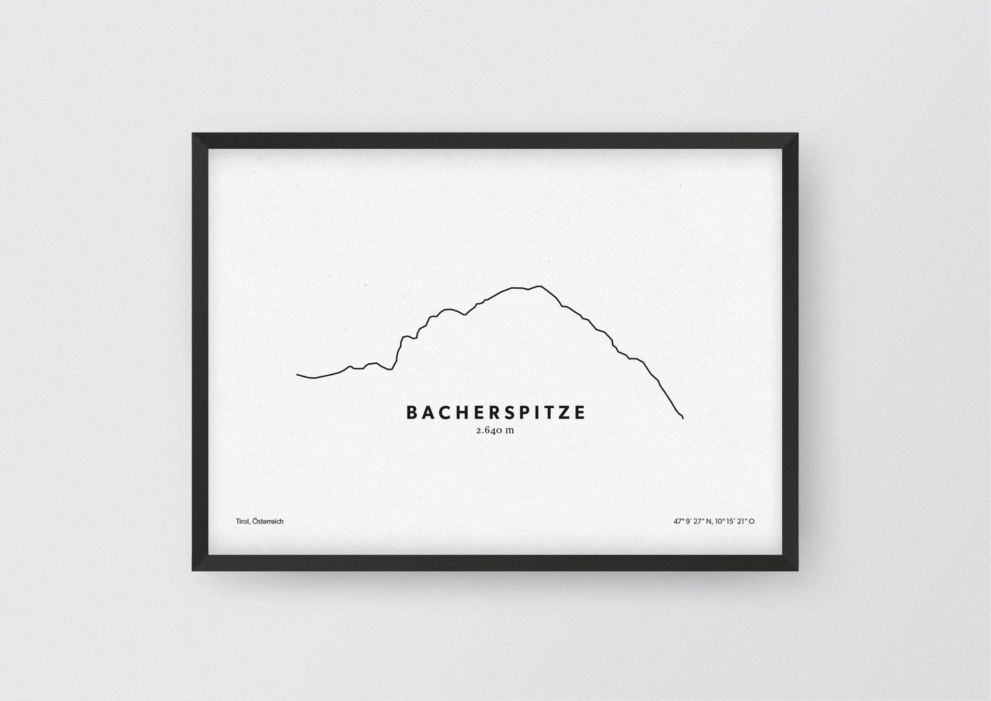Minimalistische Illustration der Breitspitze in Tirol, als stilvoller Einrichtungsgegenstand für Zuhause.