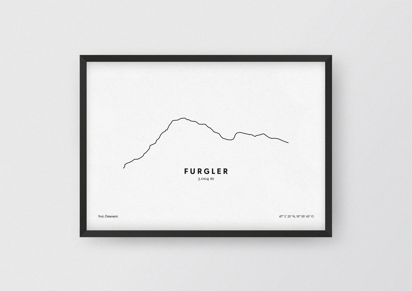 Minimalistische Illustration des Furglers in Tirol, als stilvoller Einrichtungsgegenstand für Zuhause.